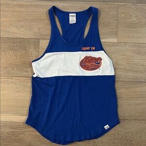 Victoria's Secret Blue and White Tank Top with Orange Accent